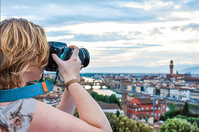 Taking photos in Florence, Italy