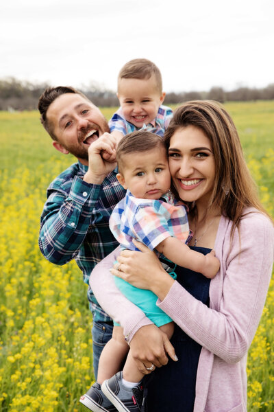 Little girl and family laughing