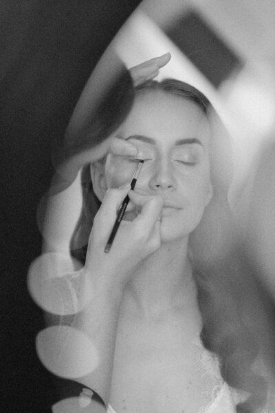 Maleny Manor Wedding - Bride getting make up done By Elk and Fir
