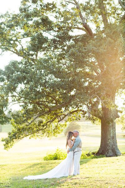 bride and groom touching foreheads