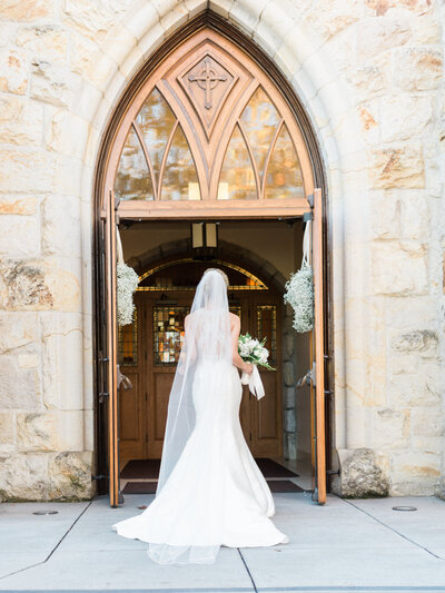 Bride entering church