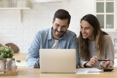 Couple doing a Zoom call