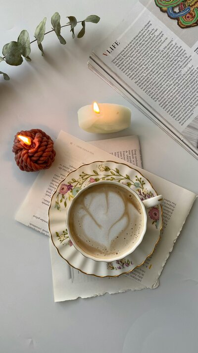 coffee with candles