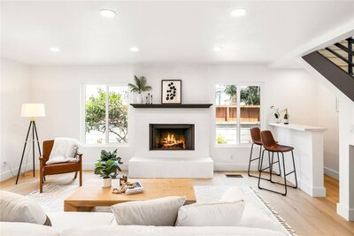 Photo of living room with fireplace home staging 