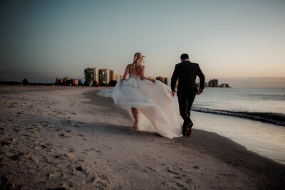 Sunset elopement on clearwater beach