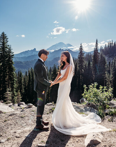 Romantic elopement at Mount Rainier in Washingtons Pacific Northwest.