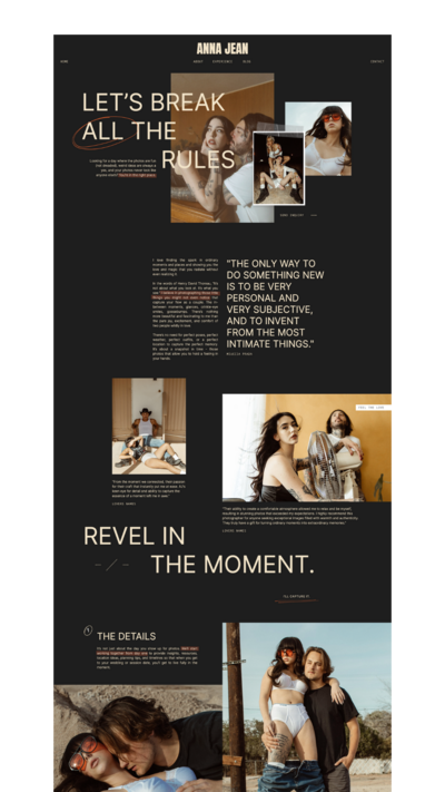 Anna Jean Showit website template mockup