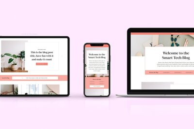 device mockpus of showit blog template by A Pin In Time Designs