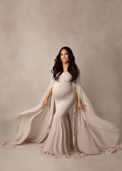 Glamorous studio maternity photography session in Charlotte, NC.