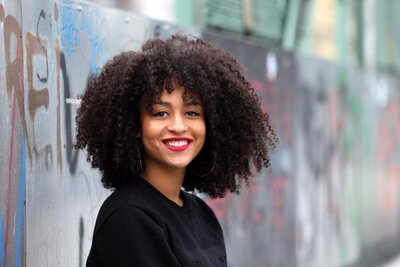 afro haired girl