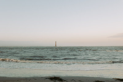 The lighthouse at folly beach in charleston south carolina 