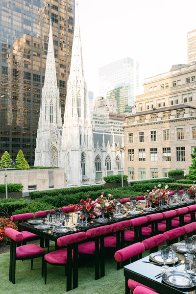 Wedding guests toast with champagne at an intimate wedding at American Cut in NYC.