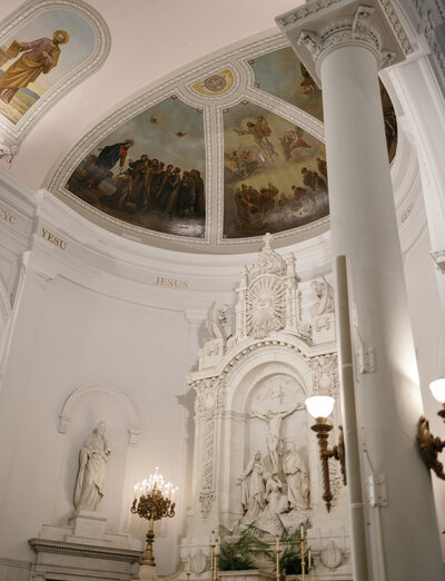 Stunning ornate architecture detail at a unique Michigan wedding venue, St. Peter and Paul church, Detroit