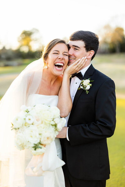Bride and groom portrait at outdoor wedding venue in Birmingham