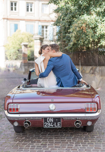 Photo mariage couple sous saule pleureur Normandie