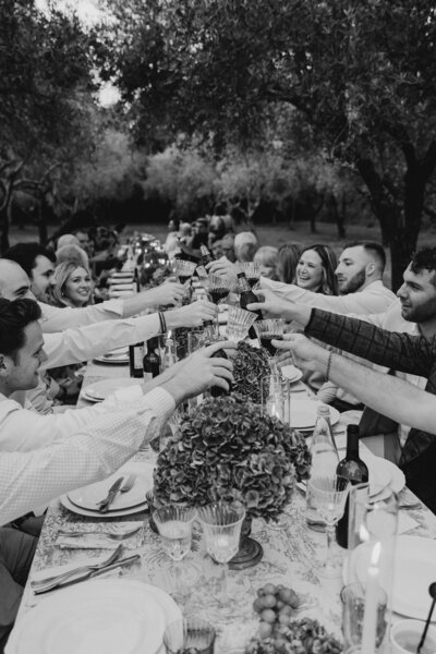 Happy couple dancing after wedding ceremony