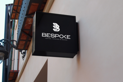 minimal logo design on sign