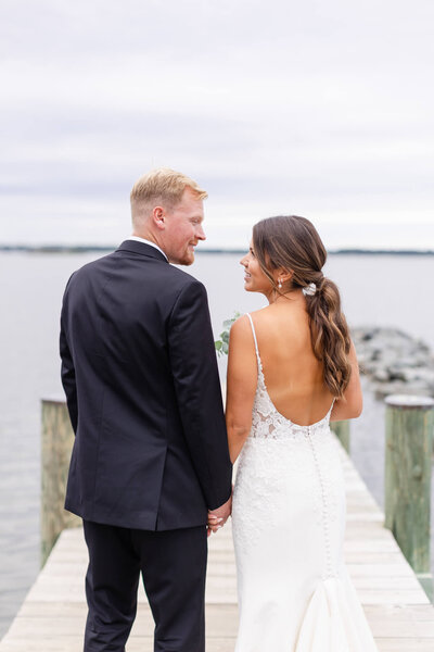 Bride with a ponytail accented by hair accessories — styled by Klover Beauty for a fresh, elevated Maryland wedding look.