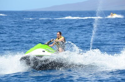 Me jet skiing in the open ocean off the coast of Hawaii