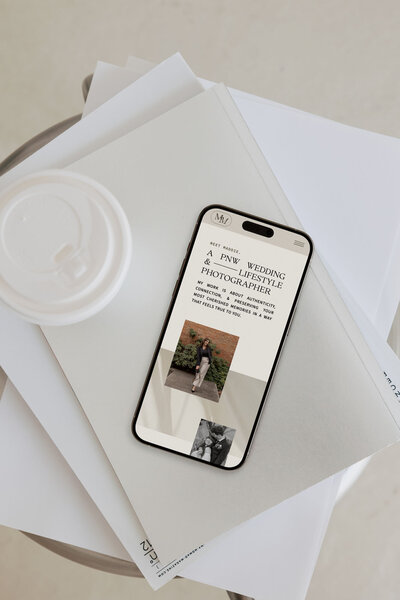 Iphone website mockup from showit theme customization with Palme Design Co