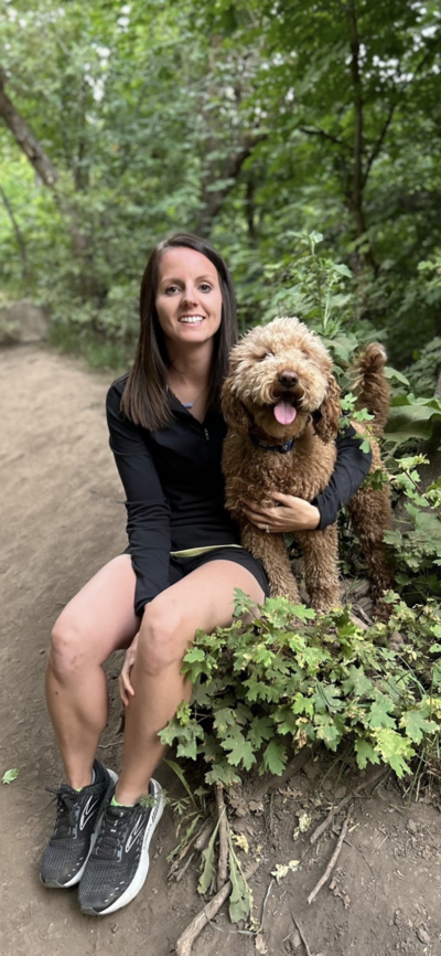 Brittany Backhus, Cornerstones trainer, Brittany, with her dog Yankie | Cornerstone Dog Training