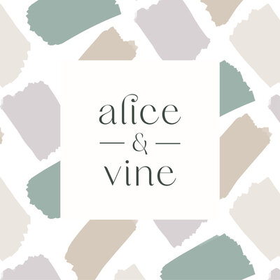alice and vine logo design with pattern design