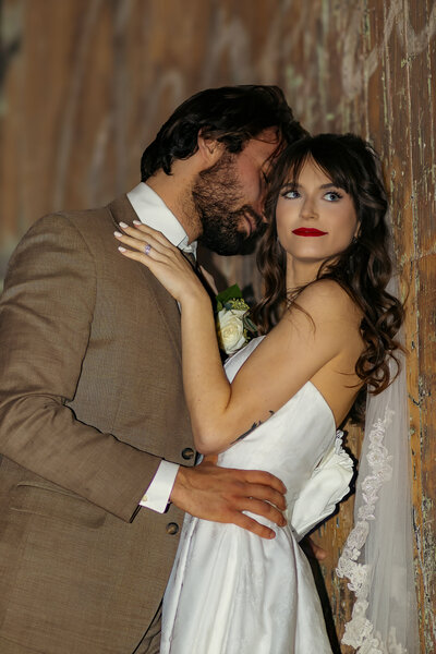 Bride and groom at the Cooperage in Milwaukee Wisconsin
