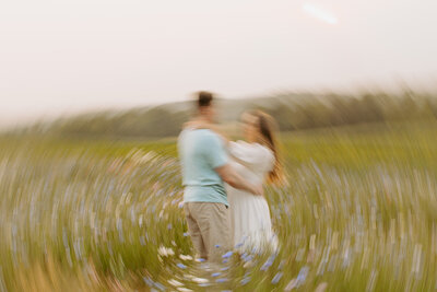 Flower field engagement session