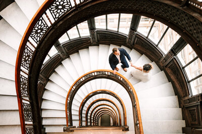 The Rookery Building Wedding Photos, The Rookery Building Spiral Staircase