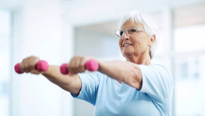 older woman exercising