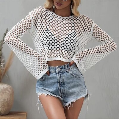 Sexy Crochet Hollow Out Pullover