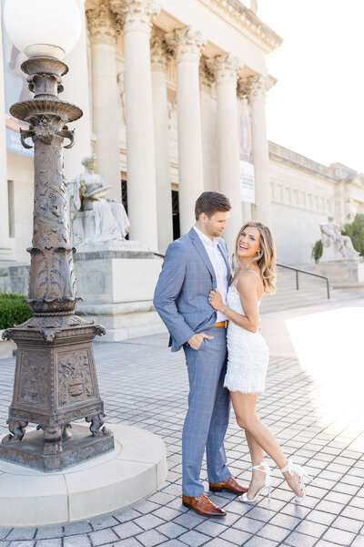 Engagement photos in St. Louis Art Museum