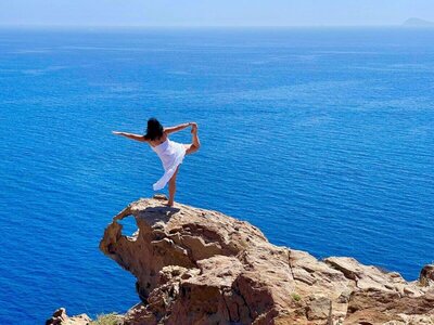 Stunning ocean view in Greece at Soma Yoga Institute’s yoga teacher training retreat.