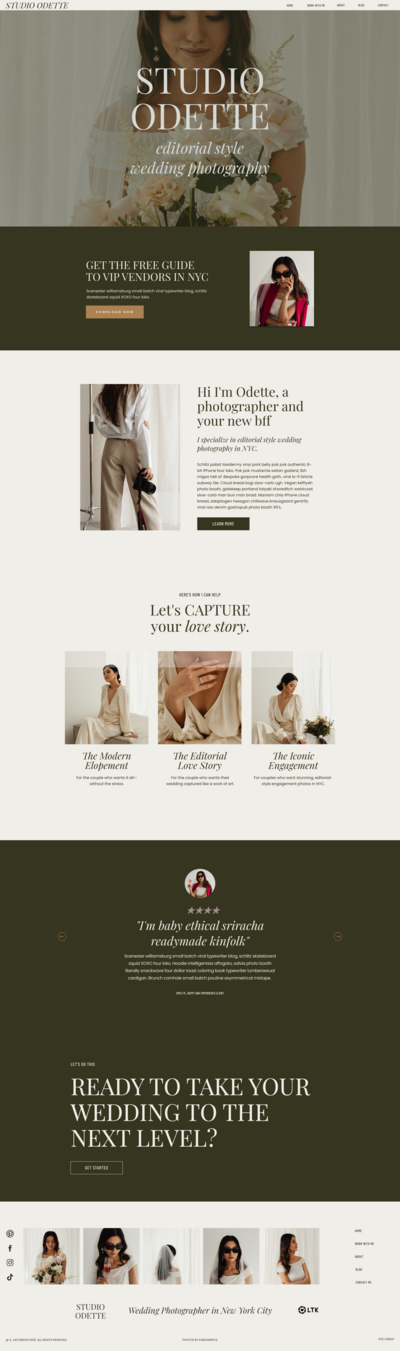 A. Jacobson Showit website templates