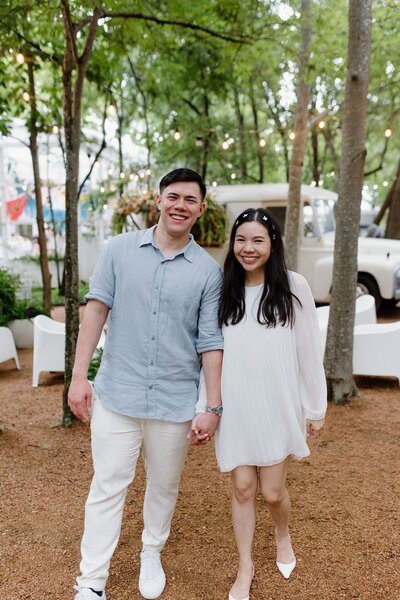 Bride and groom at engagement party