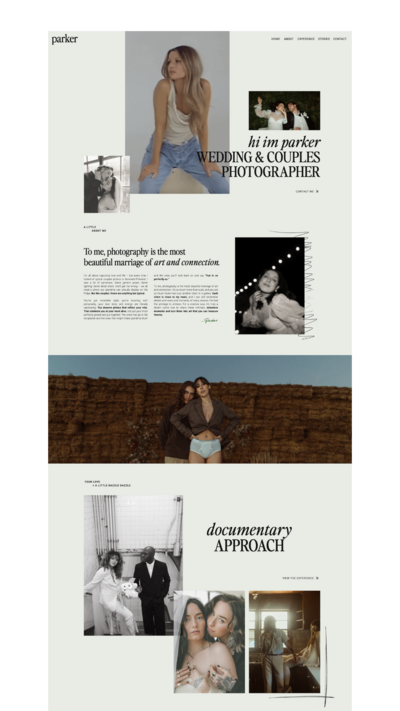 Parker showit website template mockup