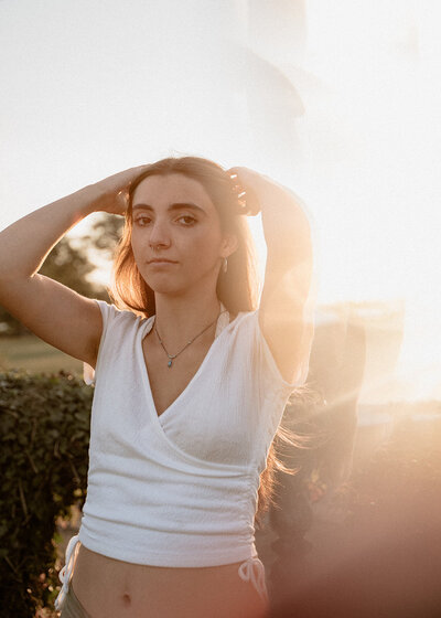 senior high school portrait at beach in connecticut by Sara McIngvale Photography