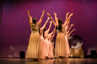 young ballet dancers on stage