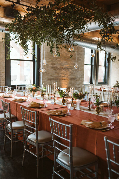 wedding kings table setup at black swan mke in downtown milwaukee wisconsin