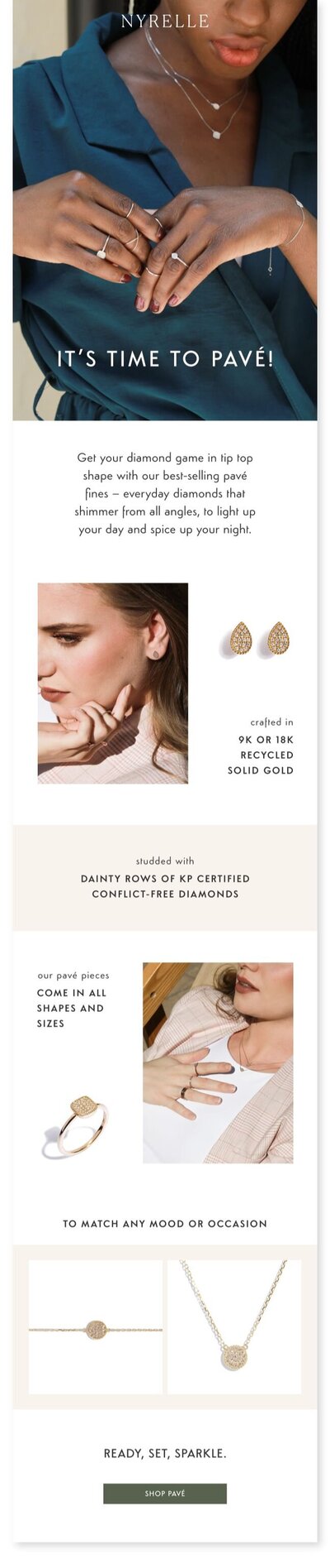E-Commerce Graphic Design and Email Marketing Services in Hong Kong for Fashion and Jewelry Brands by Kyra Janelle – eDM Campaign for NYRELLE on Luxury Diamond Jewelry.