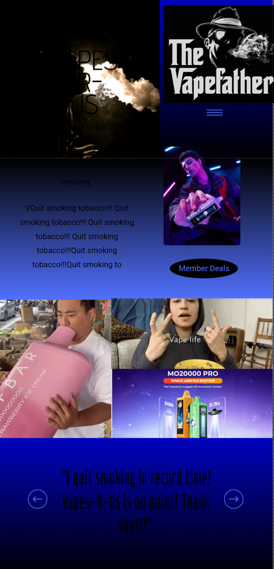 Shep's Mock Showit site Vape Shop Vapes R Us Full