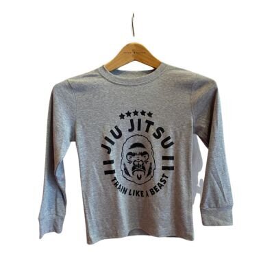 Kids Jiu Jitsu Graphic Long sleeve  Grey
