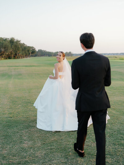 Sunset mountainside portrait of Colorado bride and groom