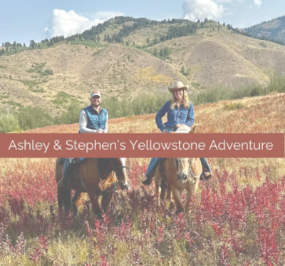 Ashley and Stephen Riding Horseback