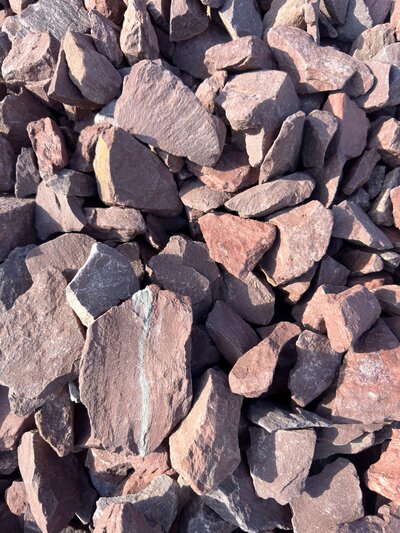 Red Limestone for pick up or delivery in Westmoreland County, PA.