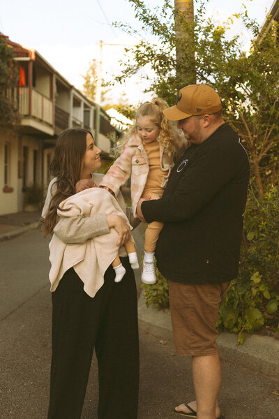 Family Photoshoot among the old buildings in Newcastle NSW