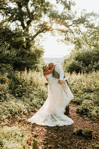 Berwick Lodge Wedding Photo at Golden Hour