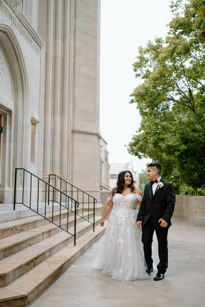 Bride and groom posing for some portraits