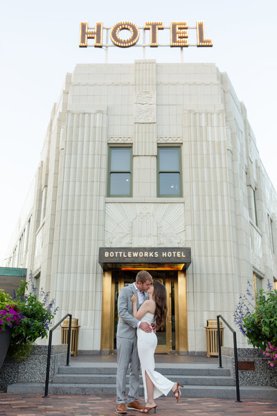 Bright and airy engagement photos for the joyful couple