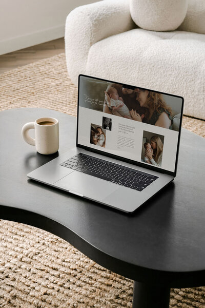 showit theme customization with Palme Design Co shown with a website on laptop